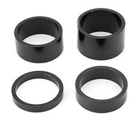 Bicycle Headset Stem Washer Aluminum Alloy Front Fork Spacers Set for Road Fixie Bike 5mm 10mm 15mm 20mm Thickness 4Pcs (Black)
