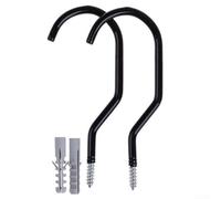 Bicycle Hooks 2 For Pack Steel Construction for Heavy Duty Wall or Ceiling Mount in For Garage Workshop Storage Solutions (黑色)