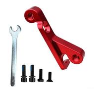 Bicycle hydraulic disc brake adapter converting sidemount mounts to flatmount calipers, compatible with specific sizes and caliper models for effective braking (Red)