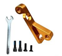Bicycle hydraulic disc brake adapter converting sidemount mounts to flatmount calipers, compatible with specific sizes and caliper models for effective braking (Gold)