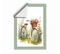 Bicycle in Bloom Vintage Unframed Wall Art Print A3 (42×29.7cm), Wall Decor for Living Room, Bedroom, Office & Home, Art Gift