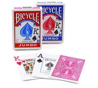 Bicycle Jumbo index Playing Cards, 1 Deck, Red or Blue (Colour Will Vary), Air Cushion Finish, Professional, Superb Handling & Durability
