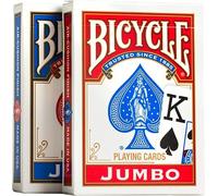 Bicycle Jumbo Standard index Playing Cards, 2 Poker Decks, Red & Blue