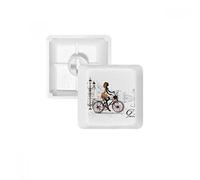 Bicycle Lady France Illustration Pattern PBT Keycaps for Mechanical Keyboard White OEM No Marking Print
