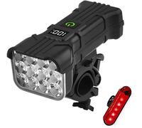 Bicycle Lighting for Cannondale Treadwell Neo 2021, Waterproof Rechargeable Outdoor Cycling Light with Digital Display Bicycle Horn