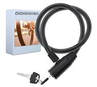 Bicycle Lock Cable Heavy Duty Steel 60 cm Advanced Lock with Key Safe Strong Practical Easy to Store Black