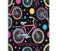 Bicycle Lover Cover In Retro 80s Style, Pink Purple Colour , Funky Vibes : Composition Notebook By SoulDesign: 120 Pages/College Ruled/7.5" X 9.25"