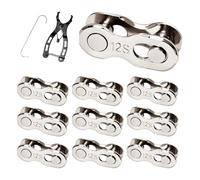 Bicycle Missing Link, 10 Pairs Bike Speed Chain Link with Plier for 6/7/8/10/12 Speed Chain Repair Quick Release Link Bicycle Chain Repair Kit Bicycle Connector for Road MTB Hybrid Bikes (10 Speed)