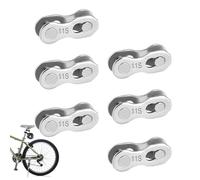 Bicycle Missing Link - 6pcs Speed Bike Chain Connector Lock Set, & Road Bike Quick Release Chain Buckles for 6/7/8/9/10/11/12-Speed Chains, Steel ChainLink Set (Silver)