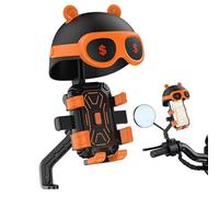 Bicycle mobile phone holder, handlebar clamp, 360° rotatable, mobile phone holder with integrated sun protection, for rides on mountain roads, roads, in the city, on tours, travel, adventure, and
