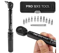 PRO BIKE TOOL 1/4 Inch Drive Click Bike Torque Wrench Set - 2 to 20 Nm - Bicycle Torque Wrench Maintenance Kit for Road & Mountain Bikes - Includes Allen & Torx Sockets, Extension Bar & Storage Box