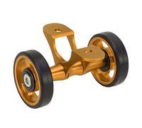 Bicycle Mudguard Easywheel Double Roller Wheel, Folding Bike Rear Mudguard Wheel with Steel Bearings, Aluminum Alloy Roller for Brompton and Dahon Folding Bicycles (Gold)