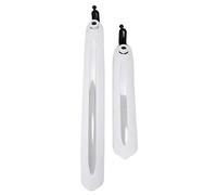 Bicycle Mudguard Set High Strength Durable Plastic Front Rear Mud Guards for Mountain Road Folding Bikes Black White 11.02 Inch 13.78 Inch (White)