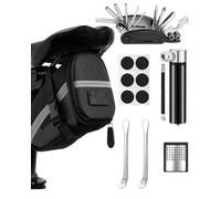 Bicycle Multitools 16-in-1 Bicycle Repair Tool Set, Foldable Multifunctional Tool MTB Repair Kit Tyre Lever with Saddle Bag