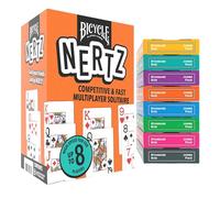 Bicycle Nertz Playing Card Game, Multiplayer Solitaire (Up to 8 Players) | Fast-paced competitive play, Color-coded decks, Up to 8 players, Air Cushion Finish, Large print for easy reading