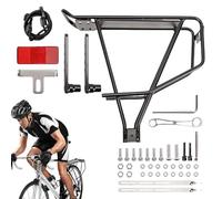 Bicycle Pannier Rack, Bicycle Rear Carrier Made of Aluminium Alloy, Bicycle Accessories, Black Bicycle Pannier Rack for Luggage, Clothes, Cargo
