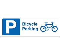 Bicycle parking Safety sign - 1.2mm Rigid plastic 300mm x 100mm