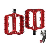 Bicycle Pedals - 2 Cycling Pedals - Wide Pedal, Flat Aluminium Alloy, Non-Slip DU Bearings, Lightweight for Bikes
