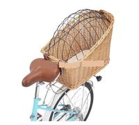 Bicycle Pet Basket Storage Basket With Iron Cover Dog And Cat Bicycle Rear Woven Bike(2)