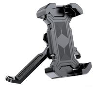 Bicycle Phone Holder Fit Shock Absorption System Metal Alloy Build Easy Install Handlebar Mount for Delivery Riding 22-30mm(Black Rearview Mirror)