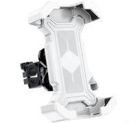 Bicycle Phone Holder Fit Shock Absorption System Metal Alloy Build Easy Install Handlebar Mount for Delivery Riding 22-30mm(White Handlebar)