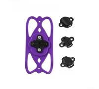 Bicycle Phone Holder With Shock Absorption For 4 To 7 Inch Smartphones And For Garmin Cycling Computers, 360 Degree Rotating Silicone Mount For Handlebars, Black(Purple)