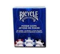 Bicycle Plastic Poker Chips 50 Count 8 Gram Clay Filled 3 Colors Tournament