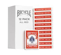 Bicycle Playing Cards, All Red, Poker Size, 12 Pack