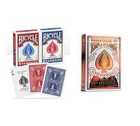 Bicycle Playing Cards Bundle - Standard Index Red & Blue (2 Decks) 140th Anniversary Deck, Special Edition, Air Cushion Finish, Premium Handling & Durability, Ideal for Games, Cardistry & Co