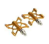 Bicycle Quick Release Pedal, 1 Pair LP K5 Aluminum Alloy Bike Bearing Pedals for Road Mountain Folding Bikes (gold (boxed))