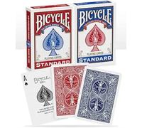 BICYCLE STANDARD RIDER BACK BLISTER PACK 2 DECKS PLAYING CARDS 1 RED 1 BLUE NEW