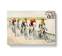 Bicycle Race By John Cameron Vintage Canvas Wall Art Print Ready to Hang, Framed Picture for Living Room Bedroom Home Office Décor, 60x40 cm (24x16 Inch)