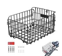 Bicycle Rear Crate - Folding Cargo Basket, Carrier with Pinnier | Heavy Duty Transport Door, Storage Equipped for Mountain Bike Reflector, Mountain Bike Driving