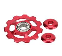 Bicycle Rear Derailleur Pulley Aluminum Alloy 11 Teeth Flywheel Guide Wheel Replacement Bike Components for Mountain Bikes and Road Bikes Lightweight Durable Rust Resistant (Red)