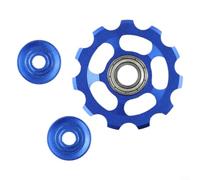 Bicycle Rear Derailleur Pulley Wheel 11T CNC Aluminum Alloy with Sealed Bearing for Smooth and Efficient 7 to 12 Speed Drivetrain Performance (Red)