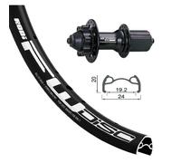 Bicycle rear wheel for 6 bolt disc 24X1.90 RODI 135X12MM VALVULA 8.5MM 507-19 S/
