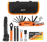 Bicycle Repair Bag & Bicycle Tire Pump, Home Bike Tool Portable Patches Fixes, Fixe, Inflator, Maintenance for Camping Travel Essentials Tool Bag Bike Repair Tool Kit Safety Emergency All in One Tool