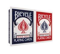Bicycle Rider Back Playing Cards, Standard Index, Poker Cards, Premium Playing Cards, Red & Blue, 2 Count (Pack of 1)
