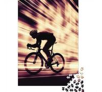 Bicycle Rider in Motion 1000-Piece Puzzle for Adults, 70x50cm/1000pcs; White Cardboard for Simple Sorting; Shared Family Time Around The Table