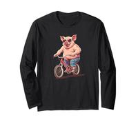 Bicycle Riding Pig Bringing Laughter to the Road Outfit Long Sleeve T-Shirt