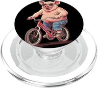Bicycle Riding Pig Bringing Laughter to the Road Outfit PopSockets PopGrip for MagSafe
