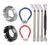 Bicycle Rim Alignment Tool Set 8pcs With Multi Size Spoke Wrenches And Tire Levers Supporting Various Bicycle Wheel Types And Repairs