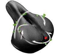 Bicycle Saddle Comfort Wide Cushion Pad Waterproof Breathable Universal Fit Reflective Strip with Dual Shock Absorbing Ball