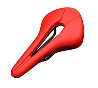 Bicycle Saddle Cushion Hollow Enjoy The Ride PU Leather Bike Seat Cover red, 26.5x15cm