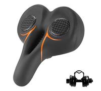Bicycle Saddle, Men Women MTB Road Bike Saddle, Gel Filled Shock Absorbing Comfortable Big Butt Oversized Bike Seat(Orange)