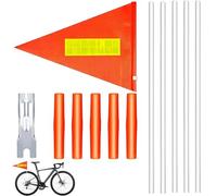 Bicycle Safety Flag Set of 12 Parts - Adjustable Kids Bicycle Banner with Reflective Strips, Bicycle Accessories for Kids, Safety for Cyclists