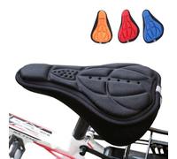 Bicycle Seat Cover Silicone 3D Gel Cushion for Comfort During Long Rides (Black)