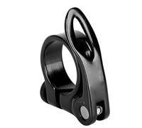 Bicycle Seatpost Clamp Aluminium Alloy Durable 34.9MM Mountain Bike Quick Release Seatpost Clip Road Bicycle Tube Fixed Clamp Cycling Sports Accessory for Cycling Bike Black Blue (Black)
