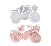Bicycle silicone mould, bird on bicycle design, easy to remove mould, non-stick soap mould, for resin casting, candle making, soap making, wax casting, plaster work and home decoration