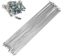 Bicycle Spokes, 13G Silver Carbon Steel 20pcs J Bend with 12mm pples 70~305mm(295mm)